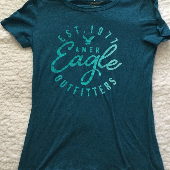 American eagle turquoise and teal tee shirt - Picture 2 of 4